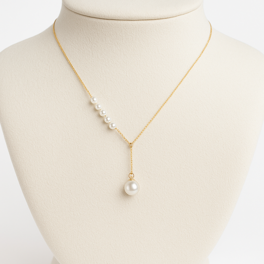 3mm & 9mm Akoya Pearl Necklace · 18K Gold Chain | Minimalist Japanese Seawater Pearl Pendant