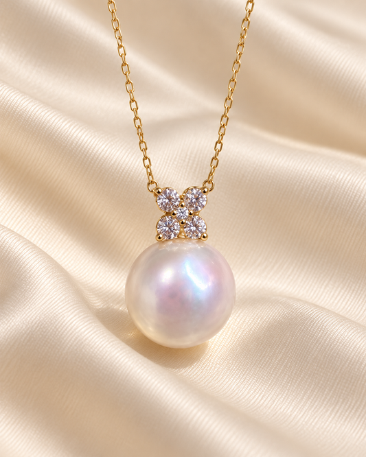Quiet Bloom Moonlit Edison Pearl Pendant Necklace