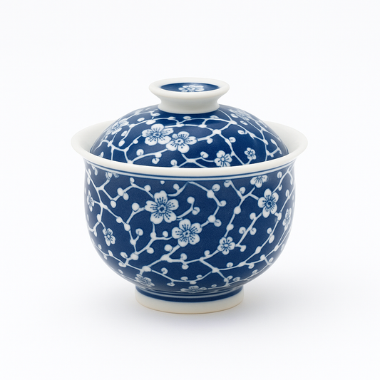 Handmade Blue and White Plum Blossom Gaiwan
