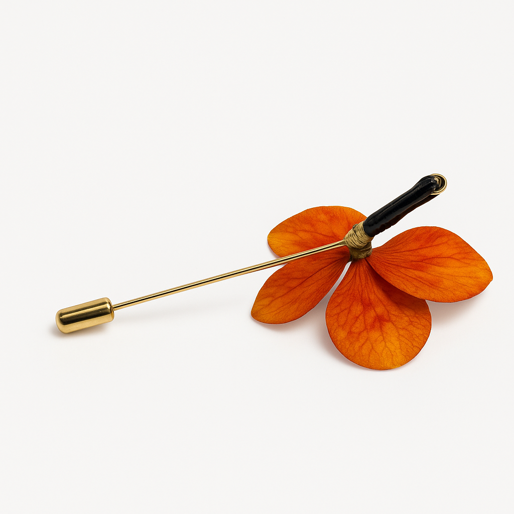Handmade Orchid Silk Brooch