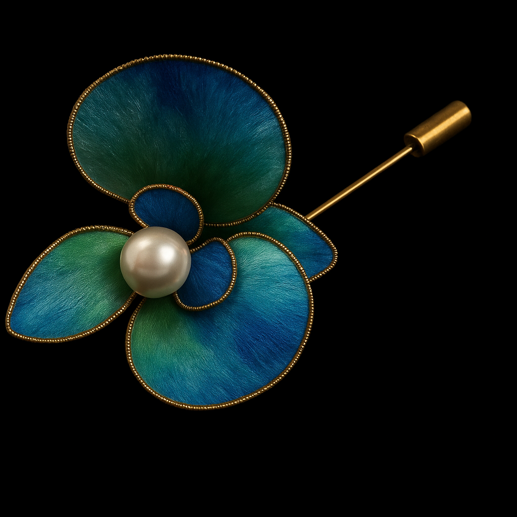 Handmade Orchid Silk Brooch