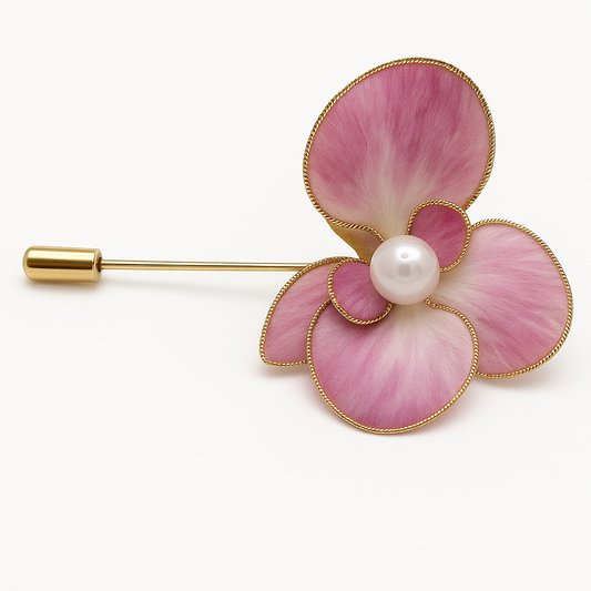 Handmade Orchid Silk Brooch